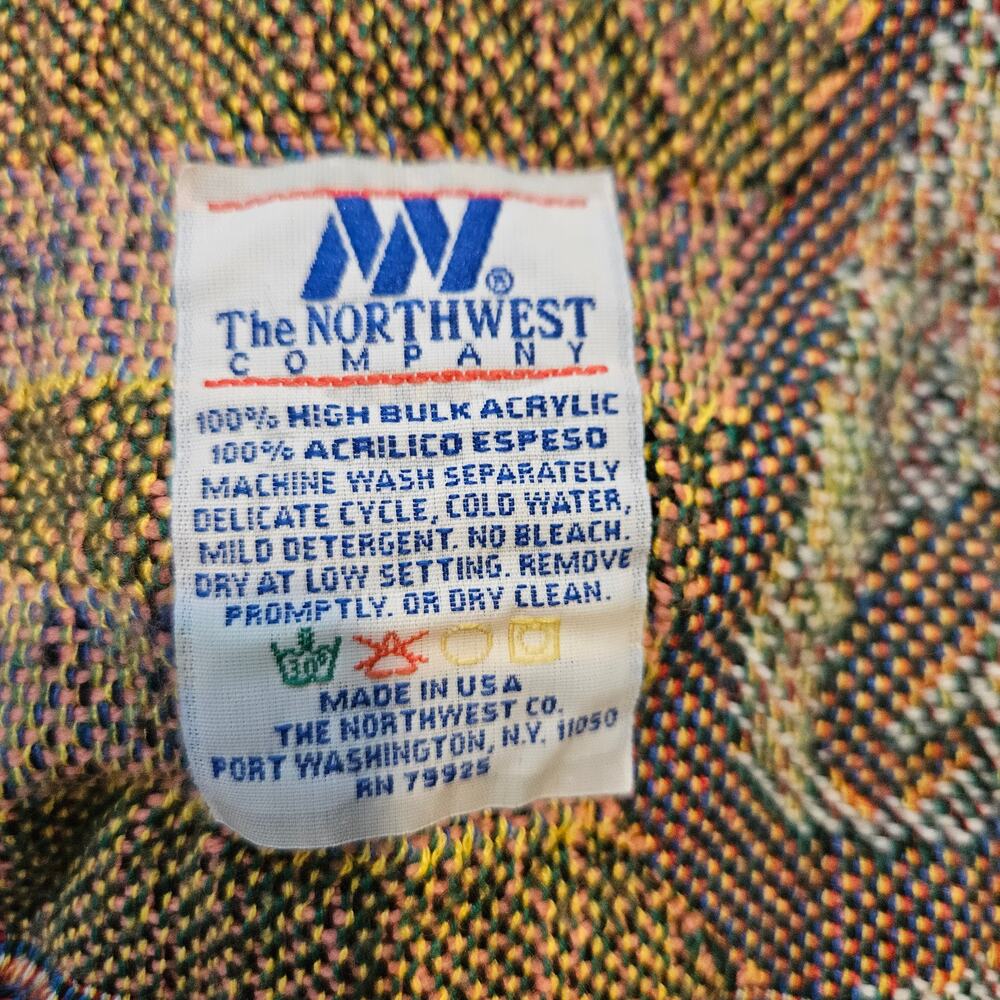 Vintage 90s Barbie Floral Woven Tapestry Throw Blanket The Northwest Company USA - Picture 6 of 7